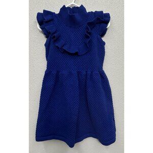 Janie and Jack Ponte Knit Dress Royal Blue Ruffle Toddler Girl Size 3 Sleeveless